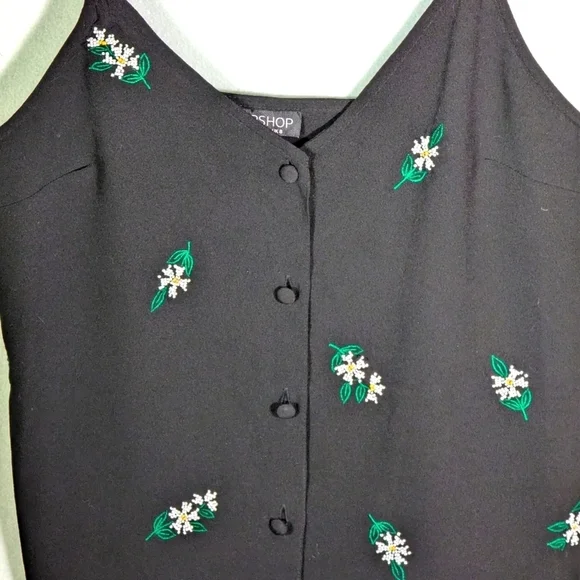 Topshop Floral Beaded Camisole Sz 4 - Picture 2 of 5